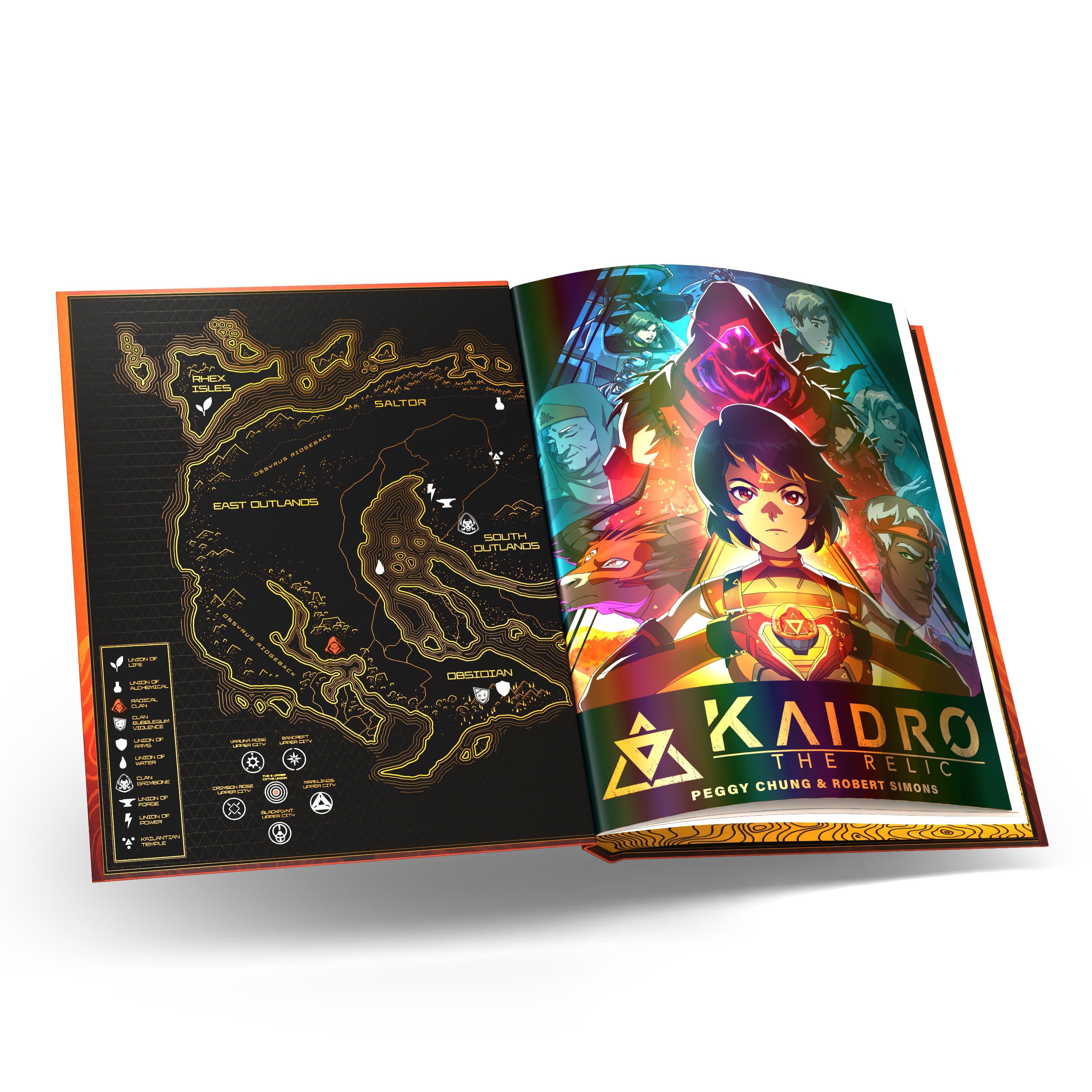 Kaidro open book with map spread